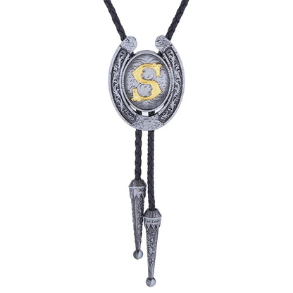 RechicGu-26 lettres Bolo pour homme, style western, cow-boy, cow-girl, cravate en cuir, collier rodéo, bijoux cadeaux, Dropshipping