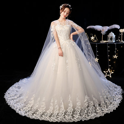 Robe de mariée personnalisée à lacets, broderie, traîne, princesse, vintage, grande taille, robes de bal