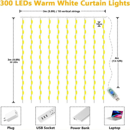 Guirxiété lumineuse LED USB pour décoration de jardin, lampe de guirxiété de vacances, nickel é, maison, fête de Noël, nouvel an, mariage, 3m, 8 modes