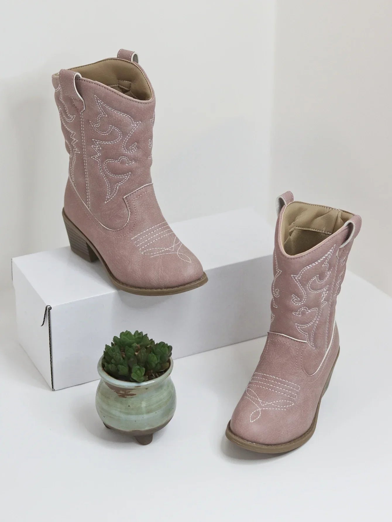 Classic Western Knee High Boots for Girls Premium Quality Slip-on Cowboy Long Booties Kids Autumn Heeled Point Botas Kids Shoes