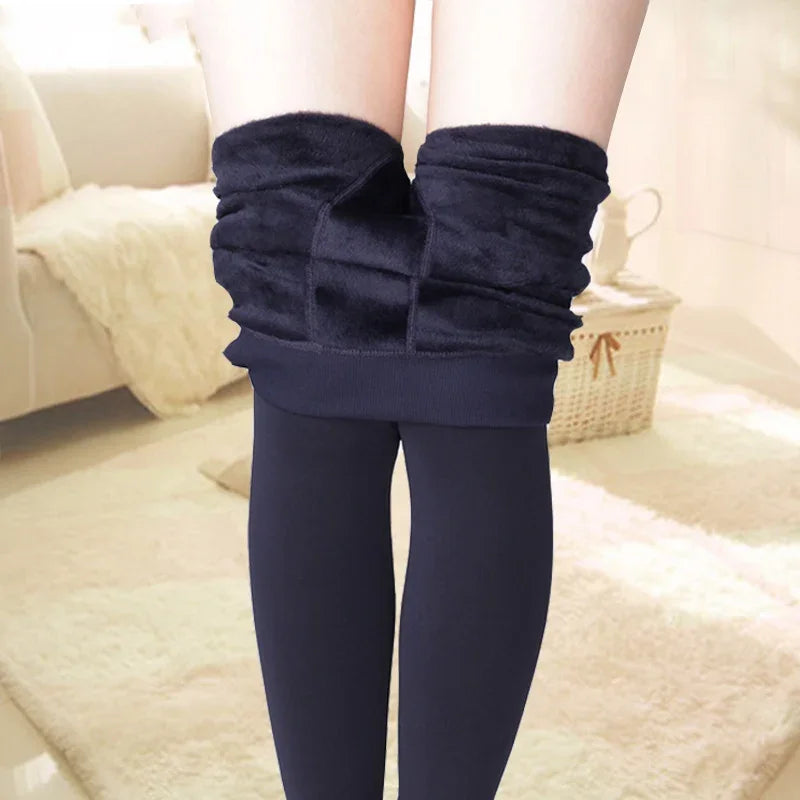 Leggings décontractés en velours pour femmes, collants polaires, pantalons skinny, pantalons chauds pour dames, haute élasticité, ogo, hiver