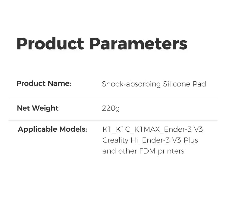 Creality 4Pcs Shock-absorbing Silicone Pad Strong Flexibility 3d Printer Parts for K1_K1 Max_K1C_Ender-3 V3_Ender-3 V3 Plus