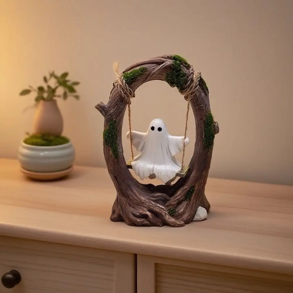Halloween Themed Halloween Swing Ghost Ornament Handicraft Statue Spooky Ghosts Decor Model Collectible