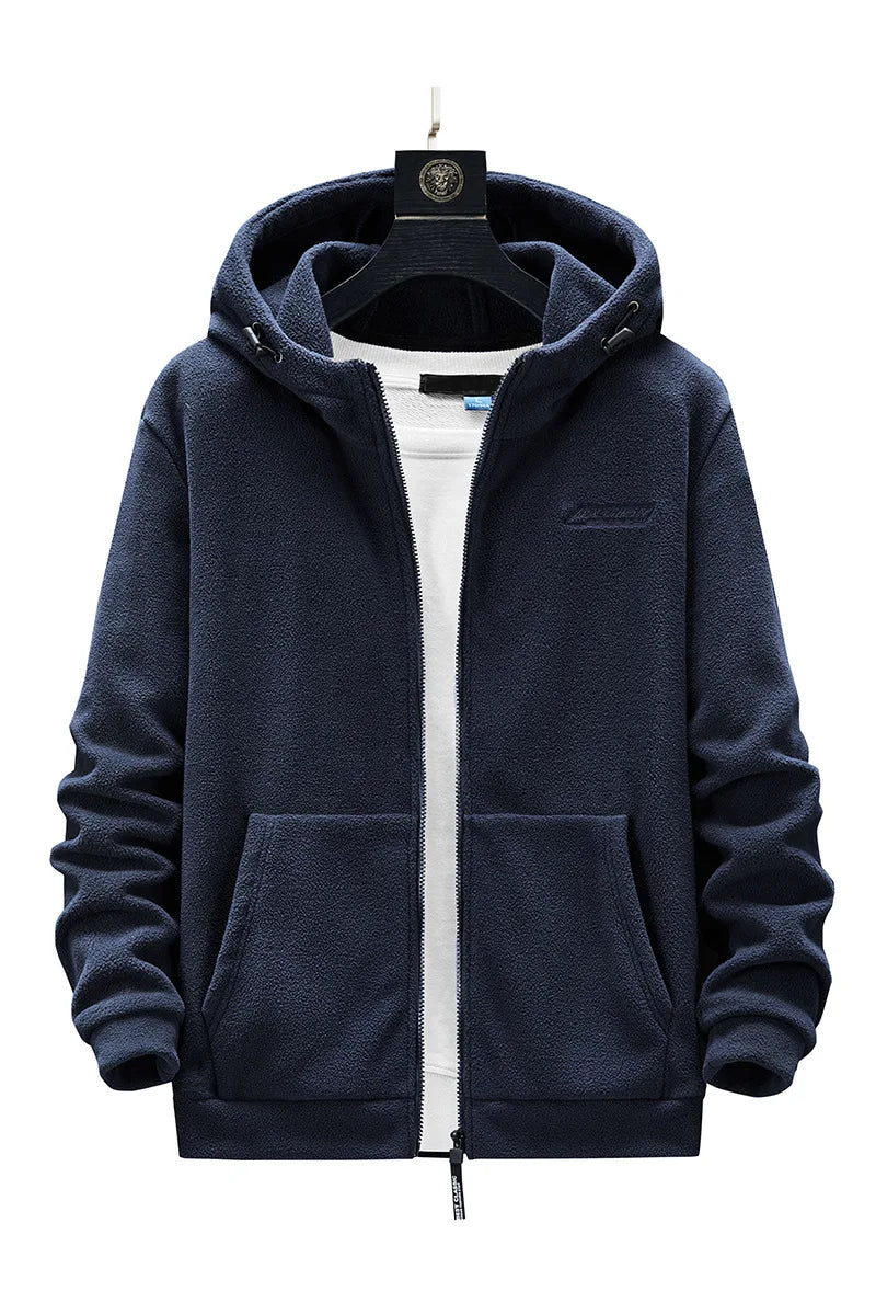 Polaire Homme Grande Taille L-8XL Pull Polaire d'extérieur Automne 2023 Gilet Polaire à Capuche Zippé Manteau