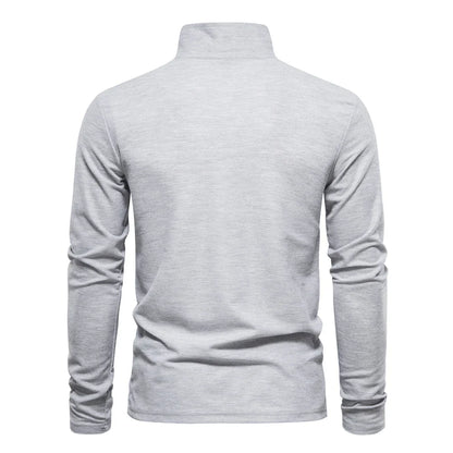 AIOPESON 2023 New Men's Deer Embroidery Polo Shirts Solid Color Long Sleeve Social Business Male