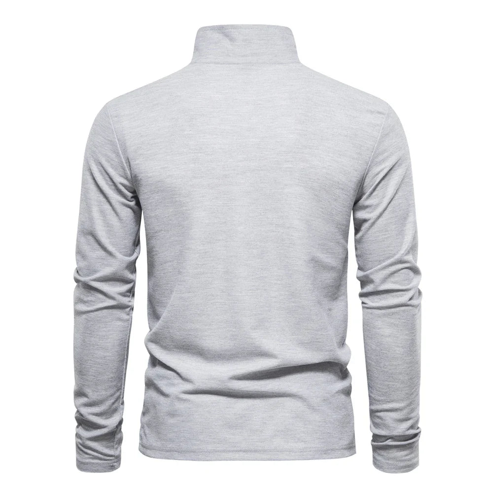 AIOPESON 2023 Nouvelle Polo Homme Broderie Cerf Chemises Manches Longues Couleur Unie Affaires Sociales Homme