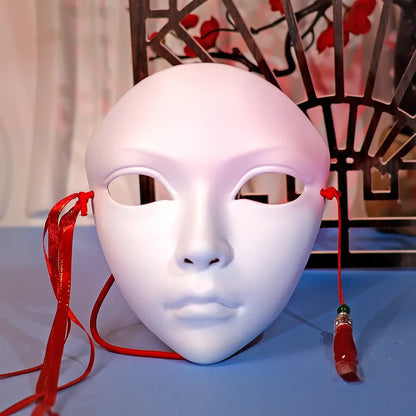 Masque de fête pour adultes, maquillage peint à la main, masque complet de file d'attente de carnaval, mascarade Kabuki pour carnaval Mardi Gras Cosplay