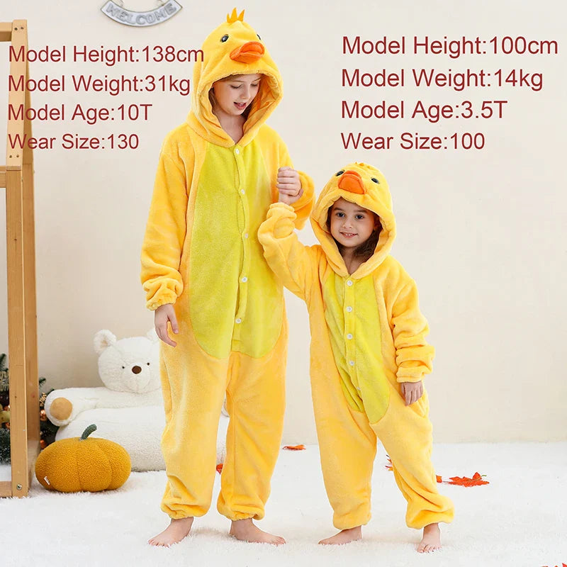 MICHLEY – Combinaison à capuche en flanelle motif Capybara pour enfant, pyjama, grenouillère, déguisement pour Halloween, pour garçon et fille