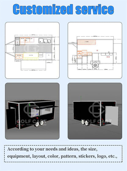 United State Food Truck with Full Kitchen BBQ Pizza Trucks Concession Bbq Food Trailer with Porch Fully Equipped Custom Food Tru