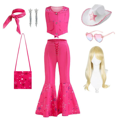 Robe de Cowgirl pour filles de 2 à 12 ans, Costume Barbei pour tout-petits, tenue de Cosplay, vêtements d'halloween