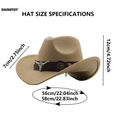 Chapeaux de Cowboy à la mode, chapeau Panama de Cowgirl à large bord avec ceinture rétro pour déguisement de fête