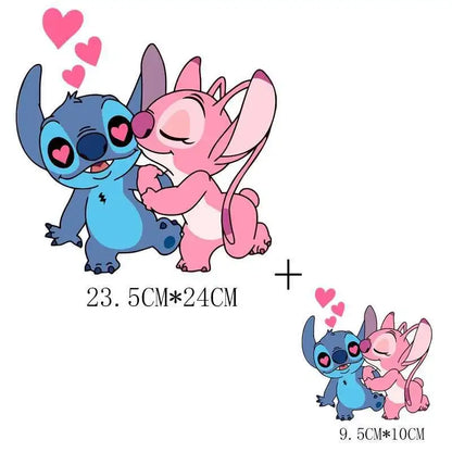 Cute Stitch MINISO Lilo & Stitch Heat Transfer Stickers Iron-on Transfers For Clothing Thermoadhesive Adhesive Patches Kawaii