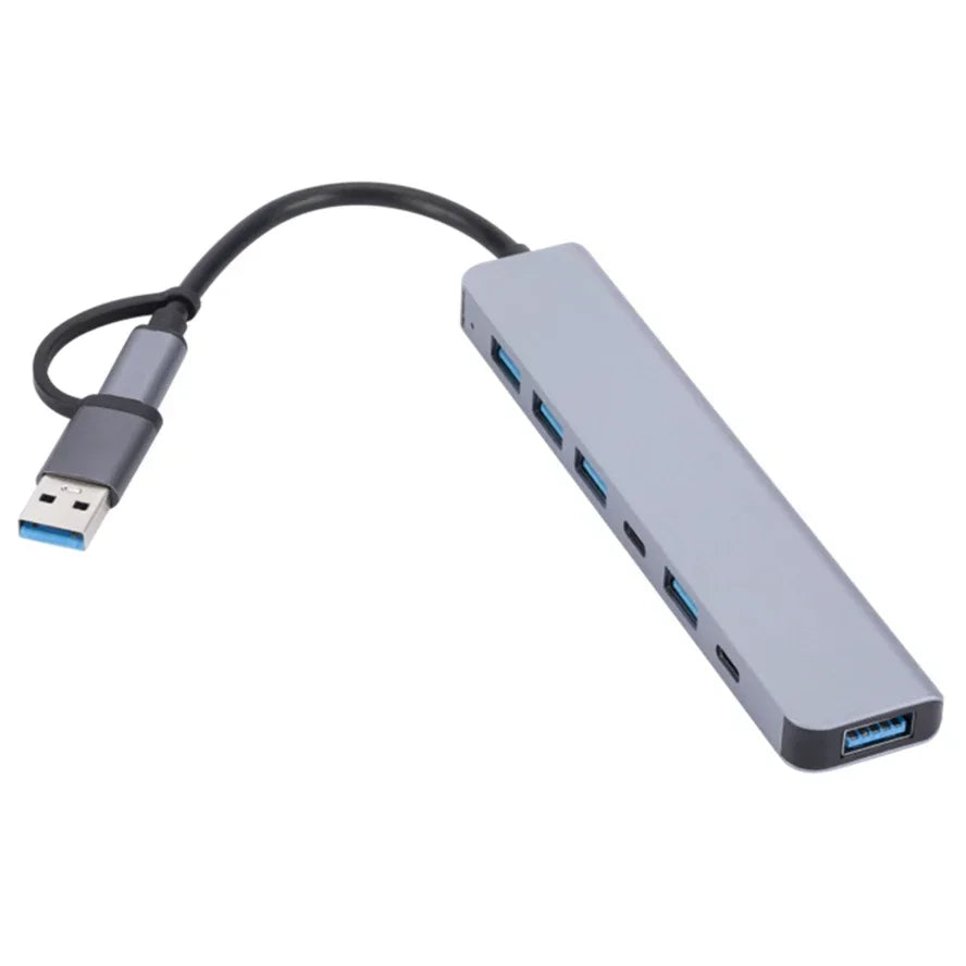 8 in 2 Docking Station USB Type C HUB with 3.5mm Audio Jack Adapter Micro SD Card Reader Laptop Tablet Phone Disk Converter