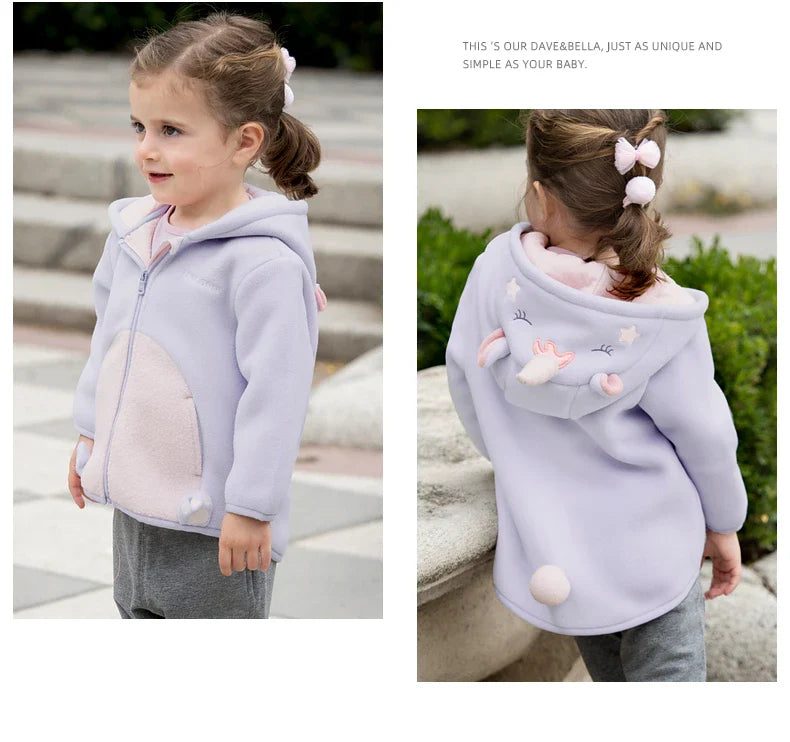Dave Bella Cute Animal Shape Children Hoodie Cartoon Boys Girls Coat Autumn Warm Hooded Outerwear Toddler Girl Clothes DBX14462