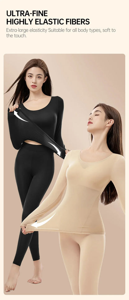 POKARLA 1 ensemble de sous-vêtements thermiques chauds intimes Sexy longs Johns femmes en forme de ensembles femme col moyen vêtements de mise en forme thermique