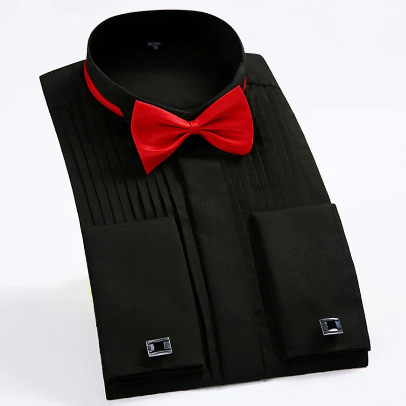 Chemise habillée blanche pour homme, simple boutonnage, manches longues, col carré, pour mariage/fête/spectacle, Camisa masculine, Chemise S-7XL 8XL