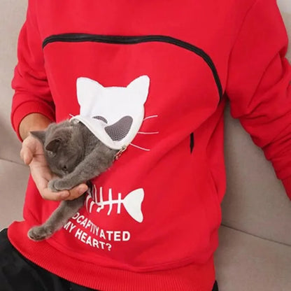 Sweatshirt Cat Lovers Hoodie Dropshipping Kangaroo Dog Pet Paw Pullovers Cuddle Pouch Sweatshirt Pocket Animal Ear Hooded Plus