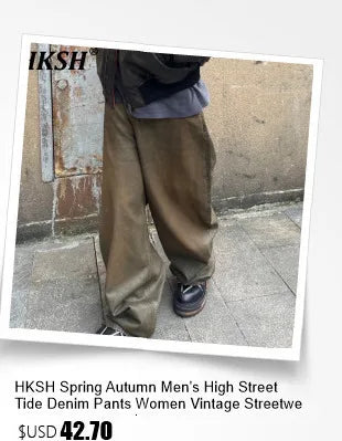 HKSH Spring Autumn New Man Punk Fashion Streetwear Dark Brushed Wax Handmade Damaged Tops Denim Jacket Y2K Chic Ins Coats HK4959