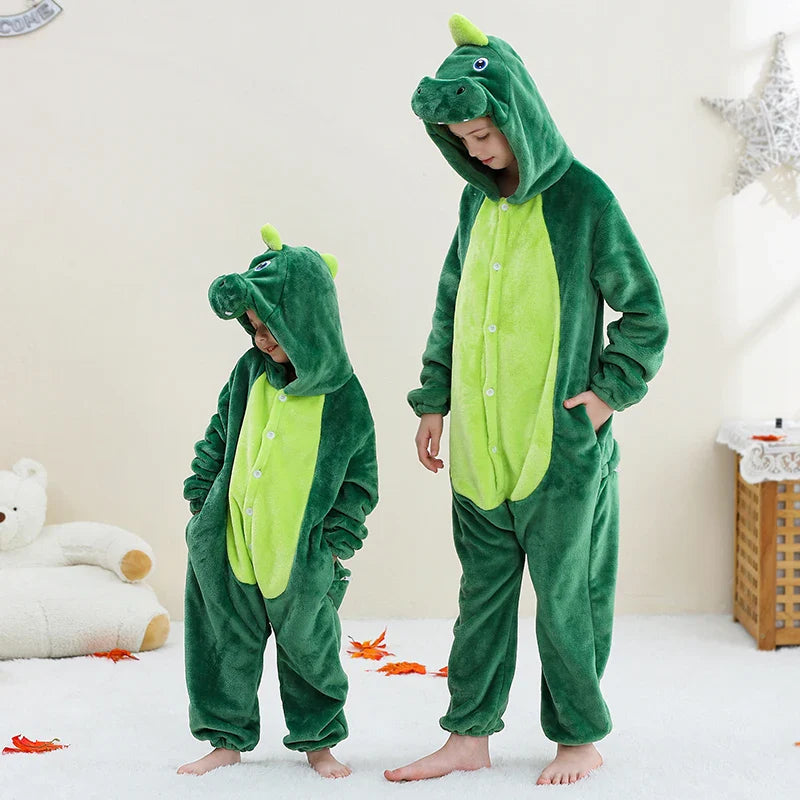Pyjama en flanelle de carnaval pour enfants, combinaison, combinaison, dessin animé, vêtements d'hiver, Halloween, pour garçons et filles, famille
