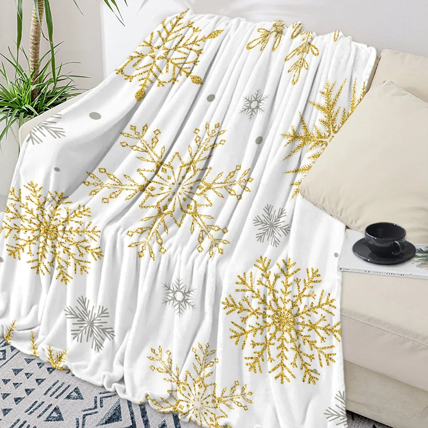 Christmas Snowflake Red Throw Blanket Portable Warm Blanket Blankets For Beds Home Decor Sofa Blanket