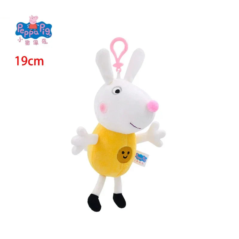 19CM Genuine Peppa Pig George Stuffed Plush Toys High Quality Keyring Hot Cartoon Animal Doll Pendant Children's Birthday Gifts