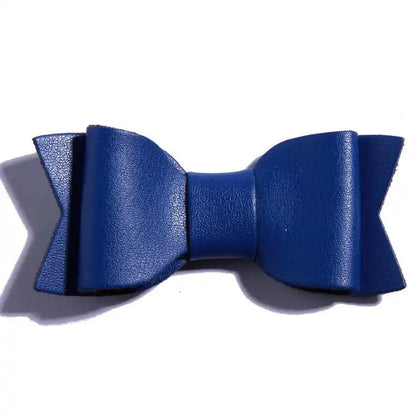 7.5CM Hot Sale Synthetic PU Leather Bows Knot For Hair Accessories Hair Bow With Clip For Headbands U Pick