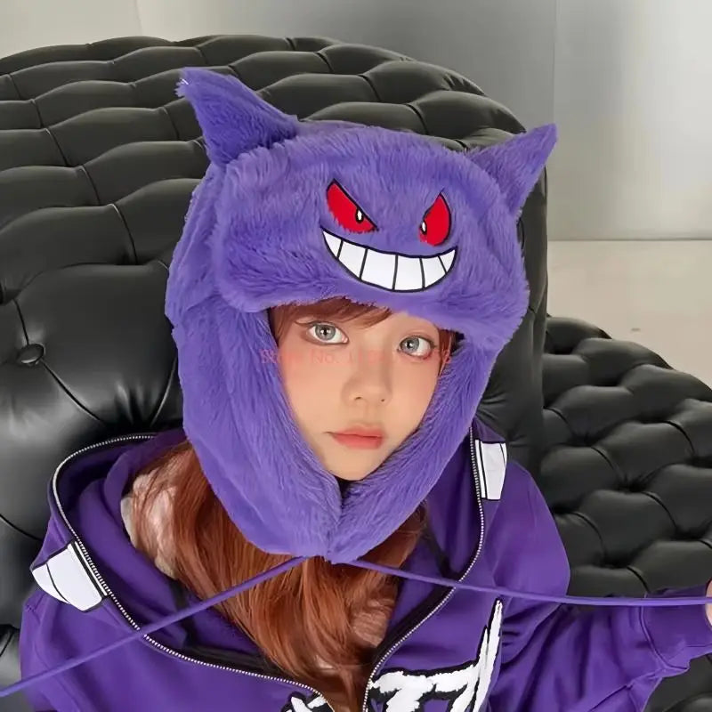 New Hot Winter Kuromi Spider Man Stitch Violent Bear Cartoon Hat Popular Man Women Cute Warm Ears Protection Hat New Year Gifts