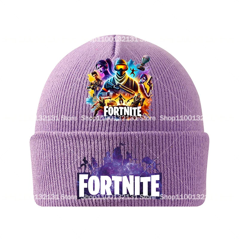 Bonnet tricoté Fortnites Chapeau de dessin animé Jeu Forteresse Nuit Casque Enfant Automne Hiver Bonnets en Laine Chapeau Anime Cadeau Anniversaire Enfant Nouveau