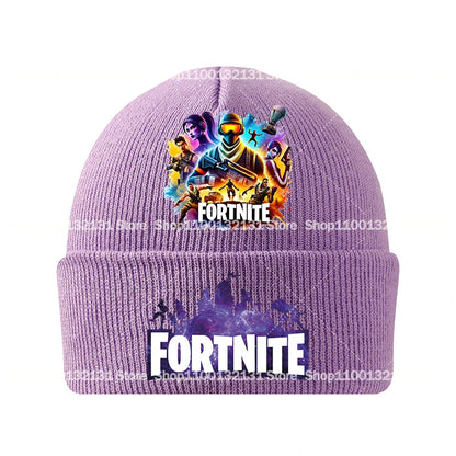 Bonnet tricoté Fortnites Chapeau de dessin animé Jeu Forteresse Nuit Casque Enfant Automne Hiver Bonnets en Laine Chapeau Anime Cadeau Anniversaire Enfant Nouveau
