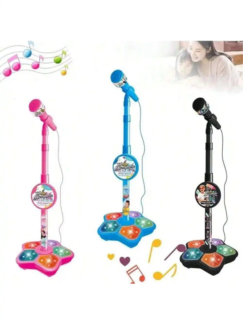 Studio-Level Wireless Karaoke Microphone for Kids - 108 RGB LED Voice-Activated Mic with 200+ Sound Effects & APP Contr