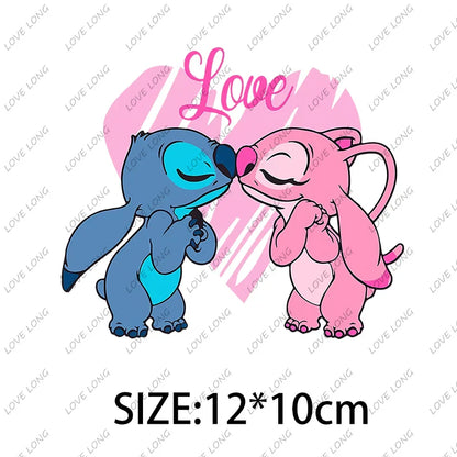 Stitch Love Cartoon Stickers  Iron-on Transfers for Clothing Firm and Fadeless  Stickers Easy to Use DIY Decoration