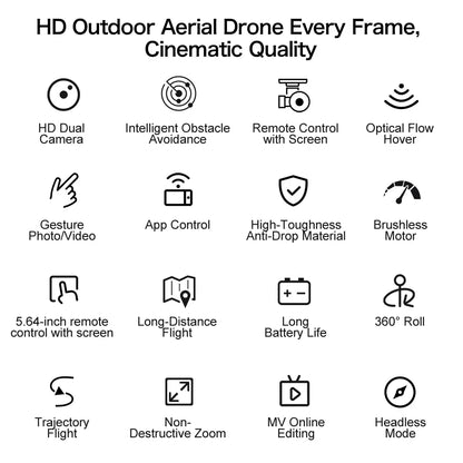 Drone professionnel avec double caméra 4K, drone vidéo, quadrirotor, 360, évitement intelligent d'obstacles, cadeau, nouveau, 2022