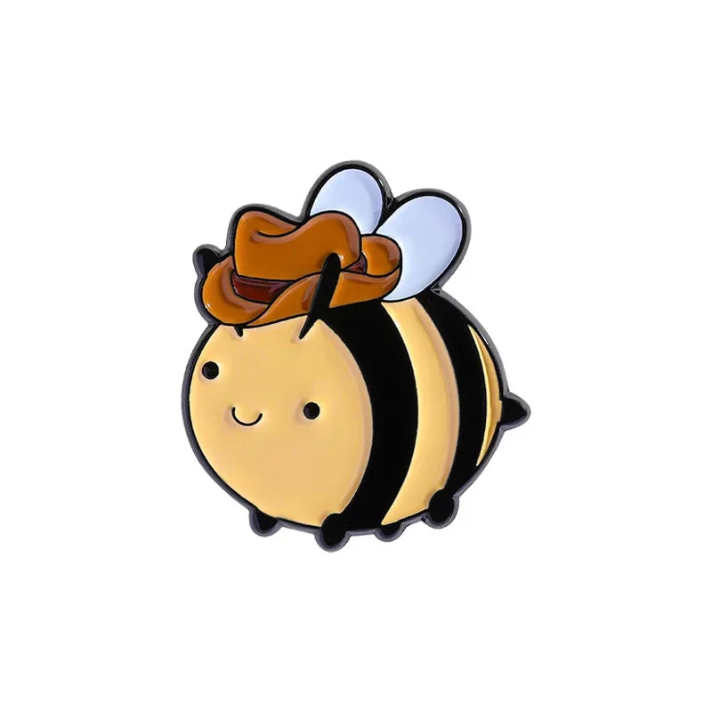 Cowboy Frog Bee Capybara Enamel Pin Cartoon Cowboy Lion Crab Animal Brooches Bag Lapel Bag Badge Funny Jewelry Gift for Friends