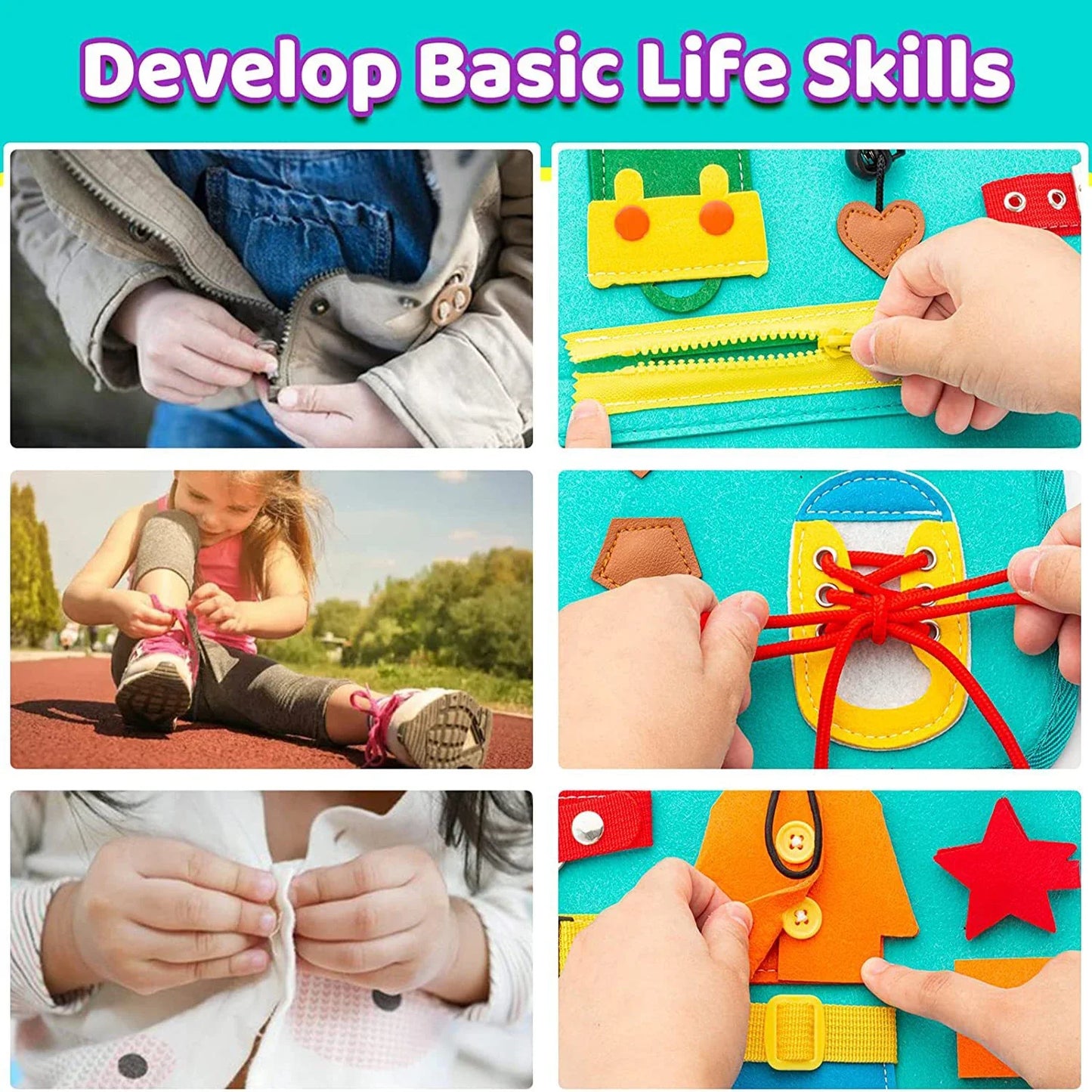 Montessori Toys Busy Board Sensory Activity Developing Board for Motor Skills,Learning Board for Toddlers  Christmas Gift