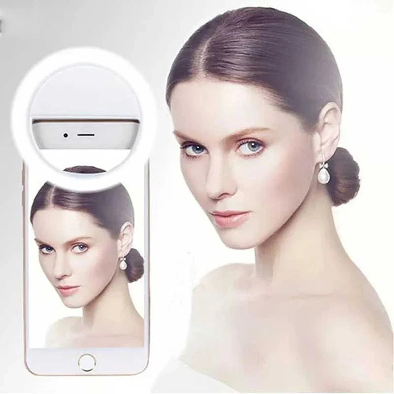 Anneau lumineux Led pour Selfie, objectif de téléphone Portable, lampe LED pour Selfie, Mini lumière pour téléphone Portable, pour iPhone Xiaomi Huawei vidéo en direct