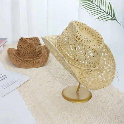 Chapeau de cowboy pour femme, casquette de cow-girl , accessoires pour les vacances, chapeau de paille
