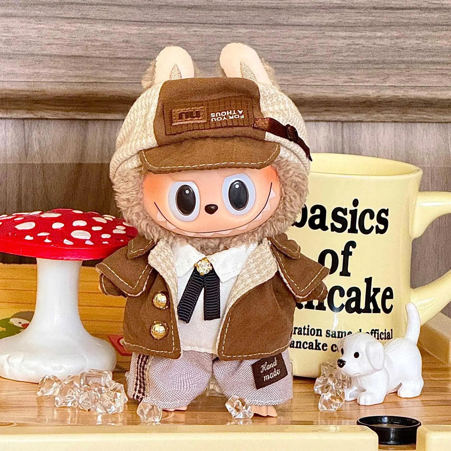 Cute Cowboy Clothes for Labubu Fashion Overalls Set Clothing Hats for Labubu V1 V2 V3 Cartoon Clothes Outfit Dolls Accessories
