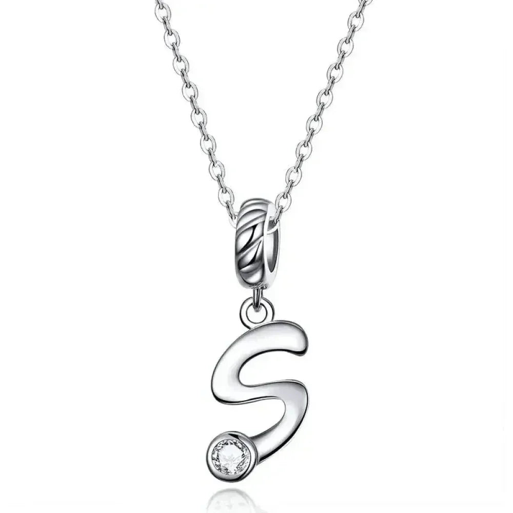 Collier classique avec initiale en argent sterling 925