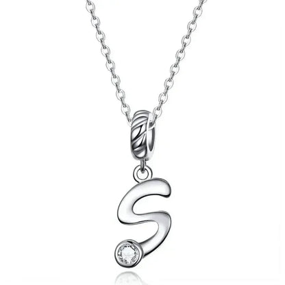 Collier classique avec initiale en argent sterling 925