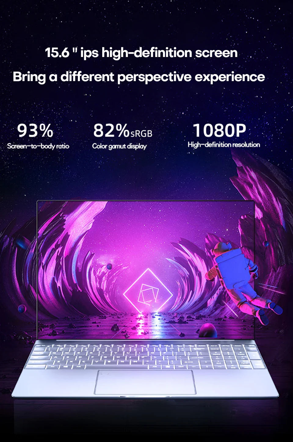 Xiaman Ordinateur portable 15,6" Intel Pentium 7505 Windows 11 Dual Core PC portable portable pour gamer avec déverrouillage par empreinte digitale