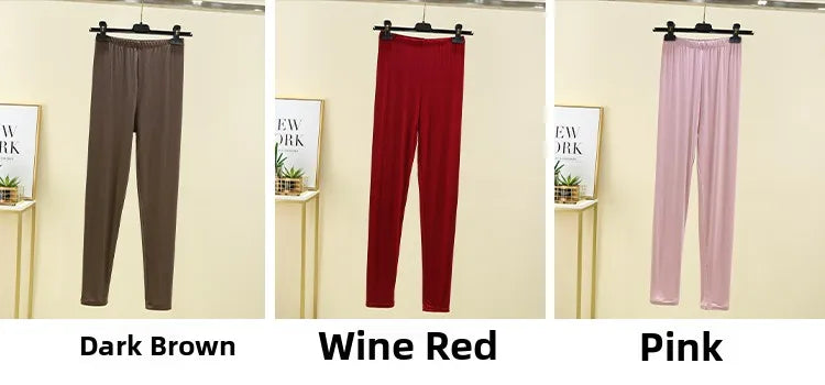 Leggings ajustés taille haute en modal, fins et élastiques, pour le printemps et l'automne, sous-vêtements, vêtements d'intérieur, pantalons longs grande taille