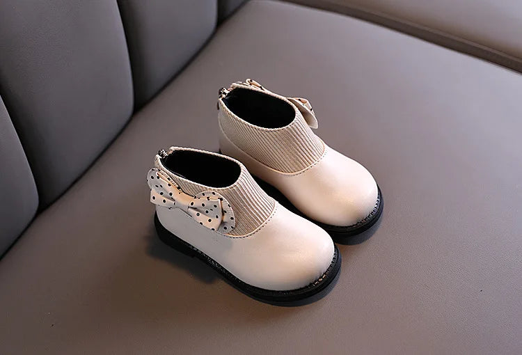 Enfants bottes courtes filles chaussures automne hiver chaud tricoté enfants bottes princesse doux arc enfant en bas âge filles bottes chaussures enfant H11071
