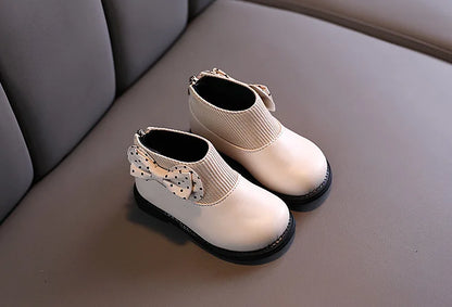 Enfants bottes courtes filles chaussures automne hiver chaud tricoté enfants bottes princesse doux arc enfant en bas âge filles bottes chaussures enfant H11071