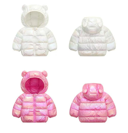 1-6T Hiver Bébé Filles Garçons Vêtements Manteaux Duvet Coton Dessin Animé Capuche Vestes Enfants Combinaison de Ski Salopette Costume de Tout-Petit
