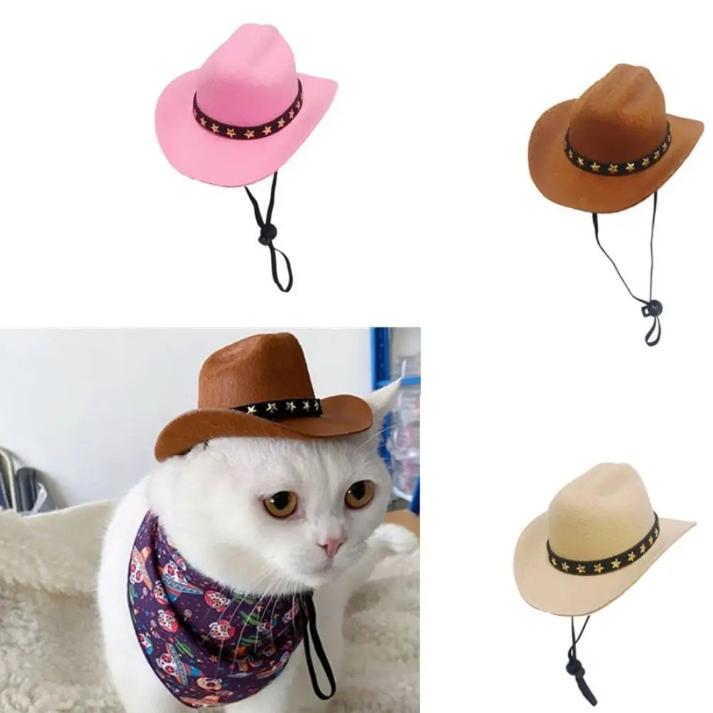 Cute hat、1pc Outdoor Adjustable Pet Dog Hat Summer Pet Accessories Dogs Cat Caps Photo Prop Dog Cat Cowboy Hats