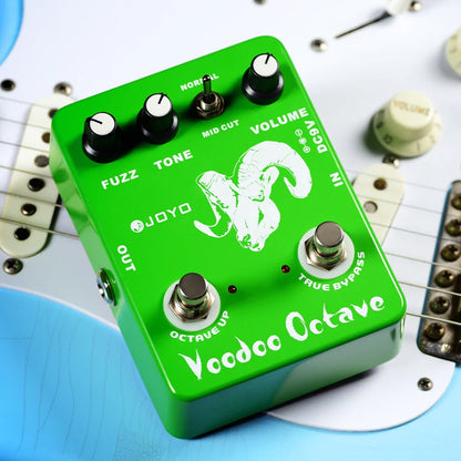 JOYO JF-12 Voodoo Octave Fuzz pédale d'effet guitare à la distorsion et effet octave véritable contournement guitare électrique pédale de basse