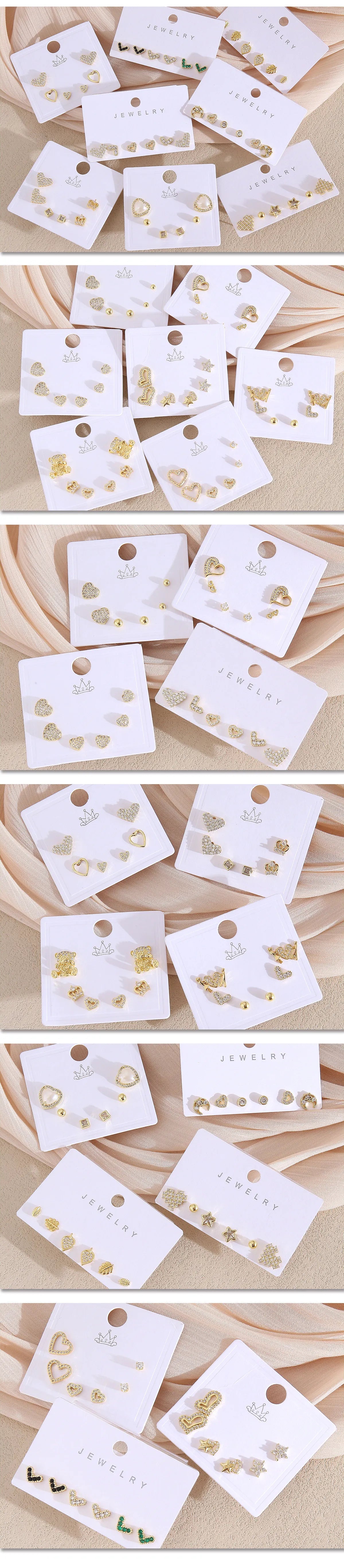 MHS.SUN-Ensemble de Boucles d'Oreilles Creuses en Forme de Cœur, pour Femme et Fille, 3 Paires