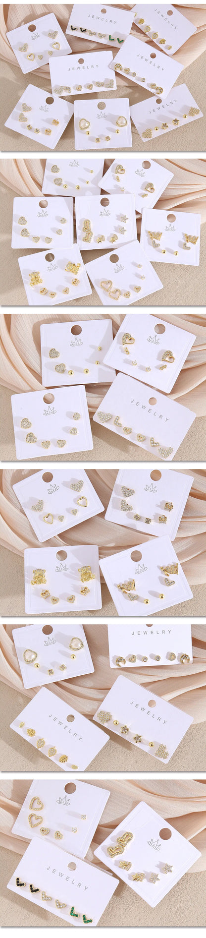 MHS.SUN-Ensemble de Boucles d'Oreilles Creuses en Forme de Cœur, pour Femme et Fille, 3 Paires
