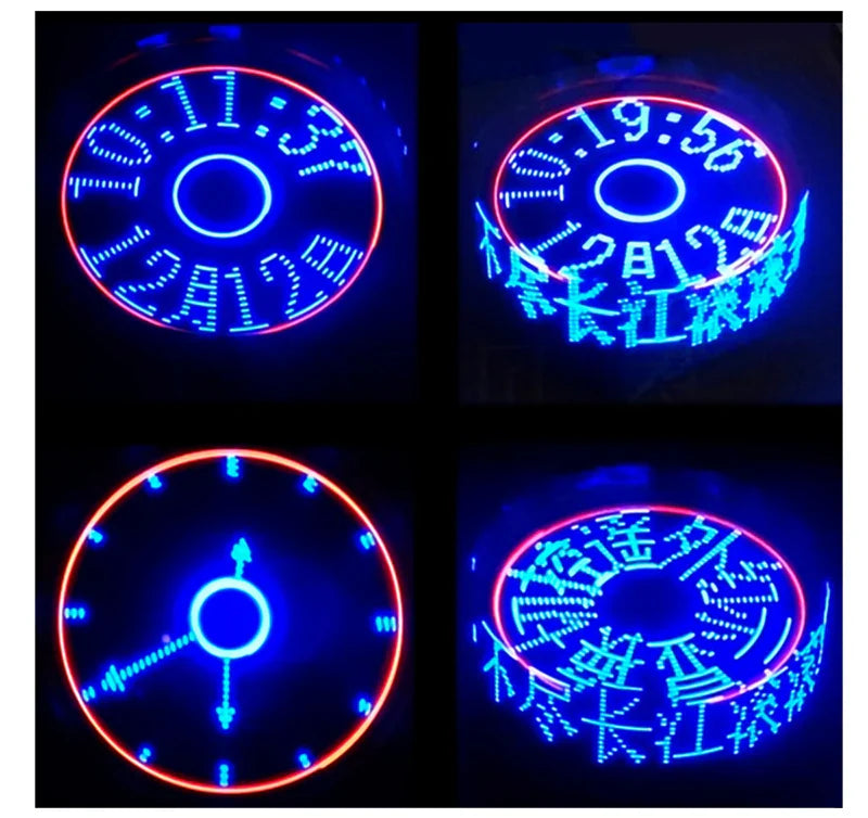 POV – Kit d'affichage LED rotatif tridimensionnel, électronique, bricolage, pratique de soudage, microcontrôleur, horloge, pièces amples