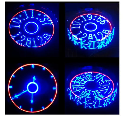 POV – Kit d'affichage LED rotatif tridimensionnel, électronique, bricolage, pratique de soudage, microcontrôleur, horloge, pièces amples